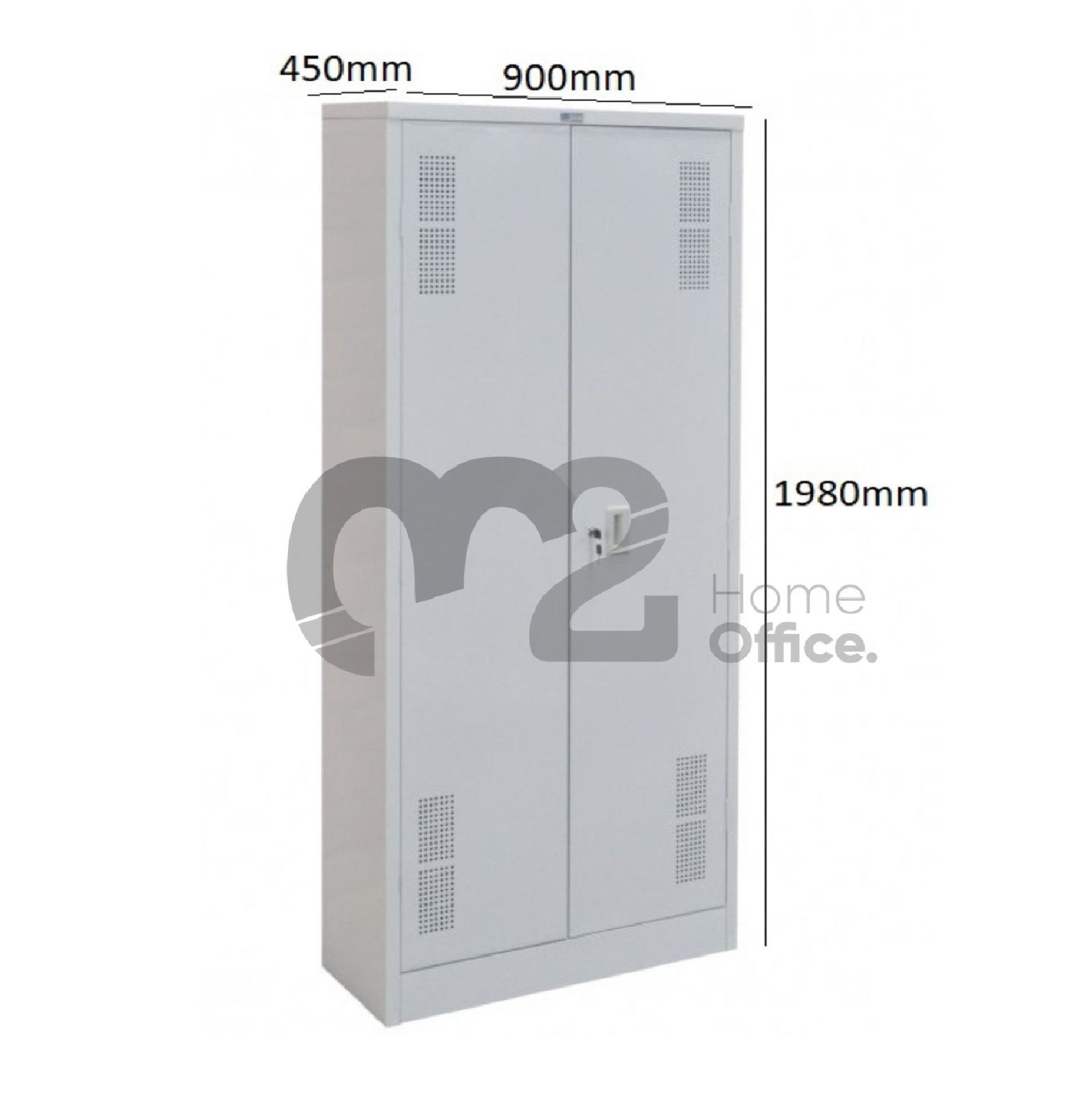 Armário de Aço RAA402/45 - 2 Portas - 1980x900x450mm RCH - 04 Prateleiras Reguláveis